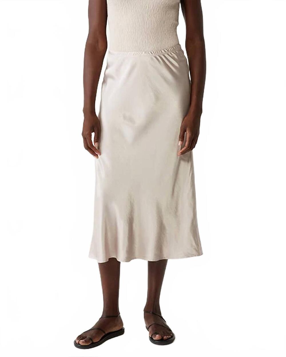 NEW MICHAEL STARS leila bias cut skirt in cement